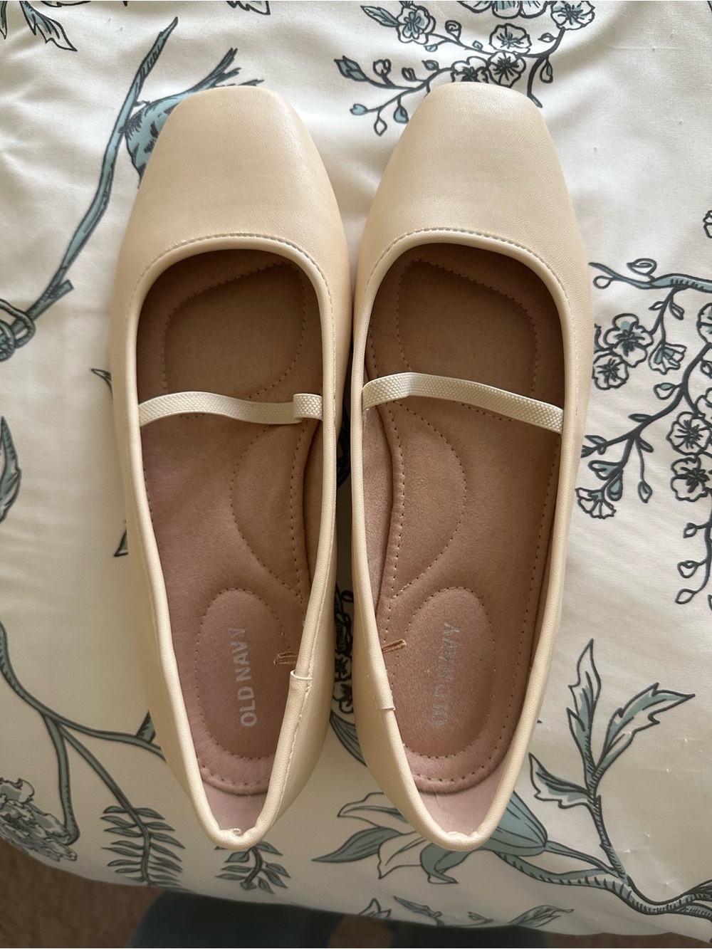 Old Navy Beige Ballet Flats with Elastic Strap